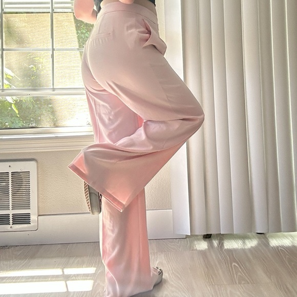 ASOS Selected Femme Pink Wide-Leg Women's Pants - Picture 3 of 8